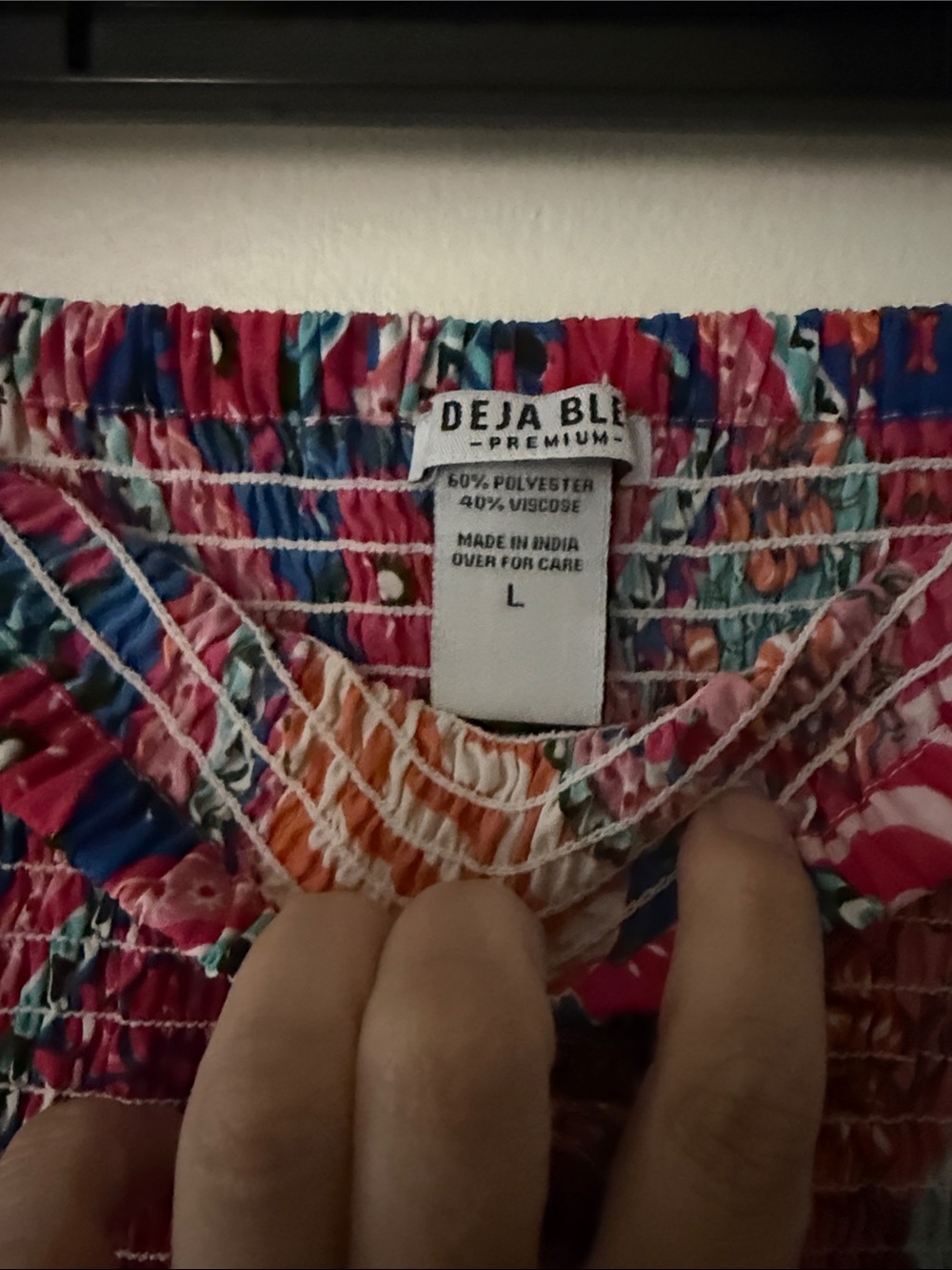 Strapless Smocked Maxi Dress in Pink Multi - Picture 2 of 4